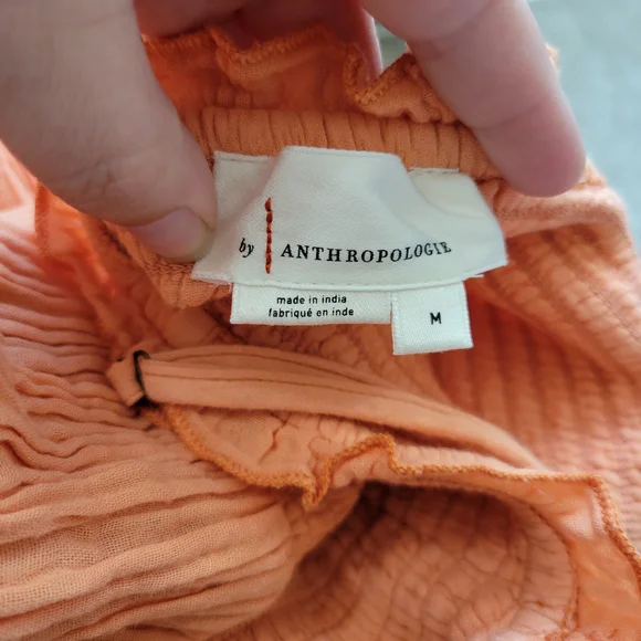 Anthropologie Flowy Coral Womens Blouse Top Size Medium - Picture 15 of 16
